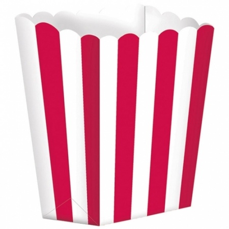 Paper popcorn boxes red 20 pcs