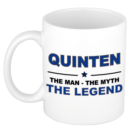 Quinten The man, The myth the legend cadeau koffie mok / thee beker 300 ml
