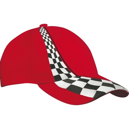 Racing baseballcap rood