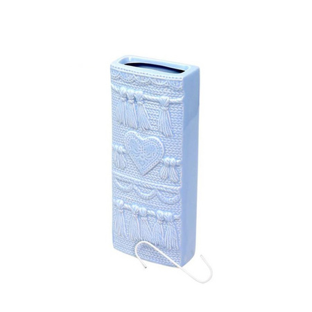 Radiator bak luchtbevochtiger / waterverdamper rechthoekig hart design babyblauw 19 cm