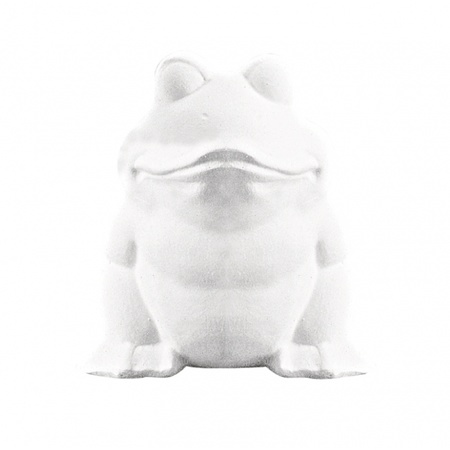 Styropor animals - frog - white - 13 cm