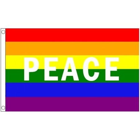 Regenboog Peace vlag 90 x 150 cm