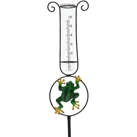 Rain gauge/meter 33 cm with frog decoration
