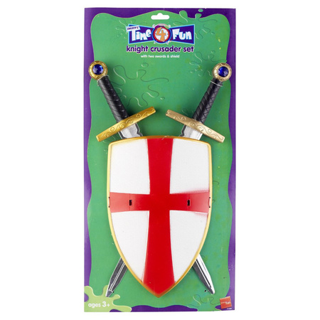 Ridder wapens set verkleed speelgoed zwaarden met schild 49 cm
