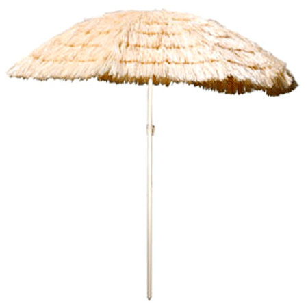 Rieten strand parasol beige