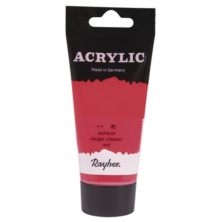 Red hobby acrylic paint in tube 75 ml