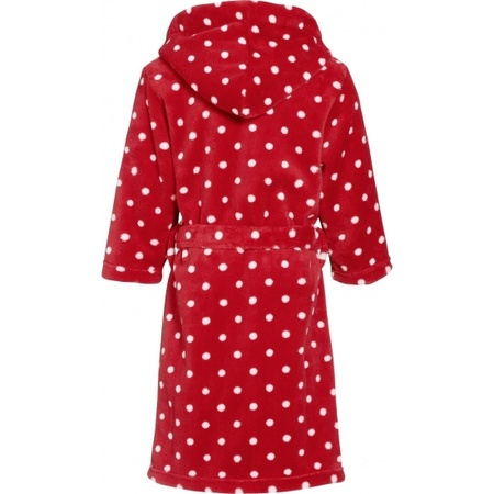 Kids bathrobe red with dots