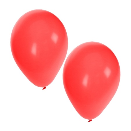 30x Ballonnen wit en rood