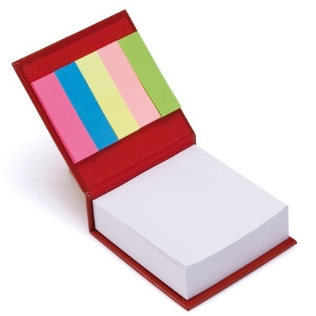 Red bloknotes with sticky notes