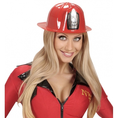 Rode brandweer verkleed helm 