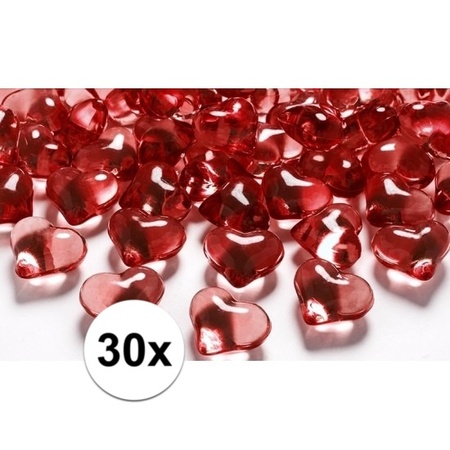 Red decoration hearts diamonds 30 pieces