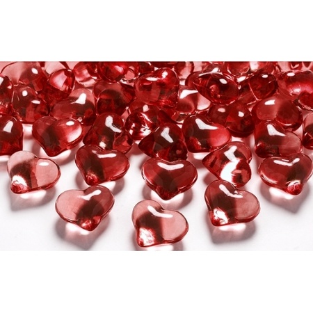 Rode decoratie hartjes diamantjes 30 stuks