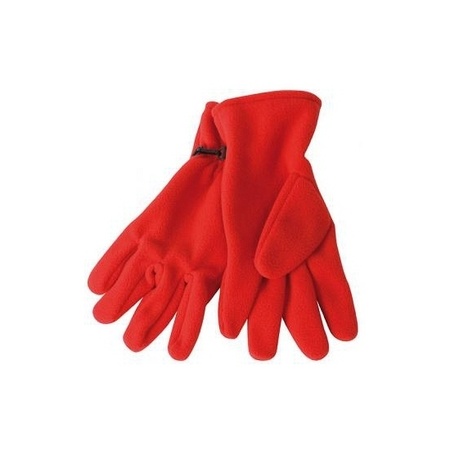 Rode fleece handschoenen voor volwassenen