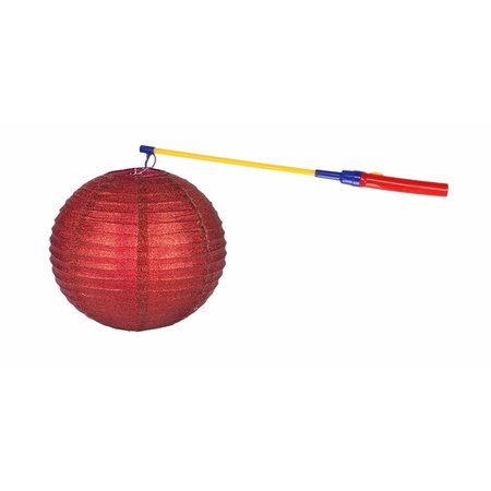 Red lantern 25 cm with lantern stick