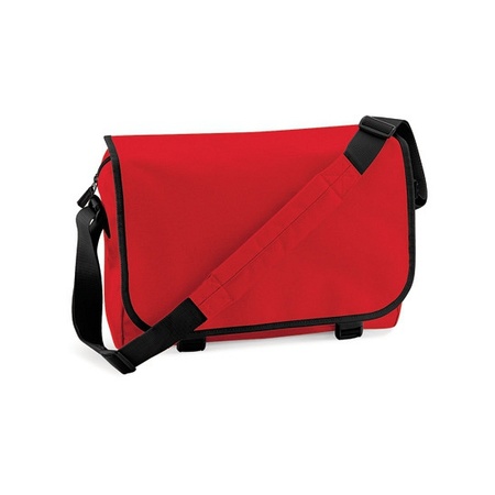 Red messenger bag with shoulder strap