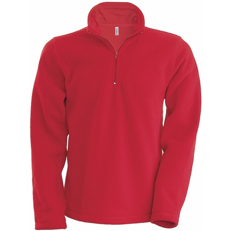Red micro polar fleece sweater for men