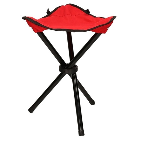 Rode opvouwbare campingkruk /visserskruk 38 cm