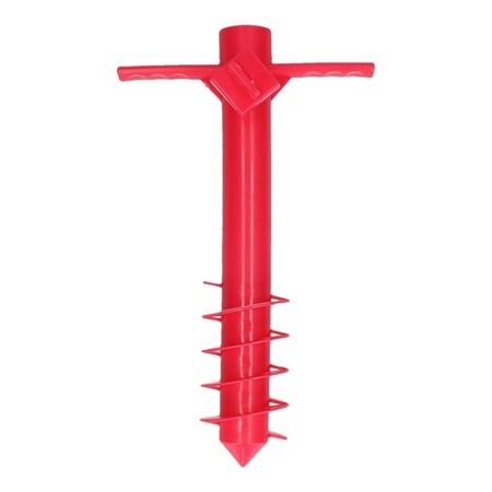 Red parasol holder for in the ground 40 cm