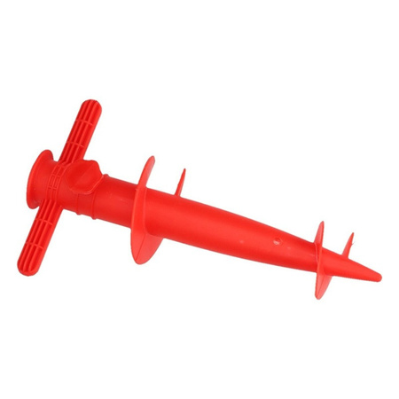 Red parasol holder for in the ground 30 cm