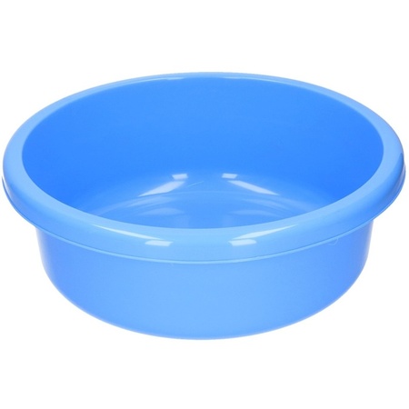 Set van 2 ronde afwasteiltjes 9 liter in de kleuren blauw en grijs 36 x 13 cm