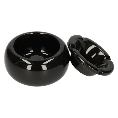 Round storm ashtray black 11 cm