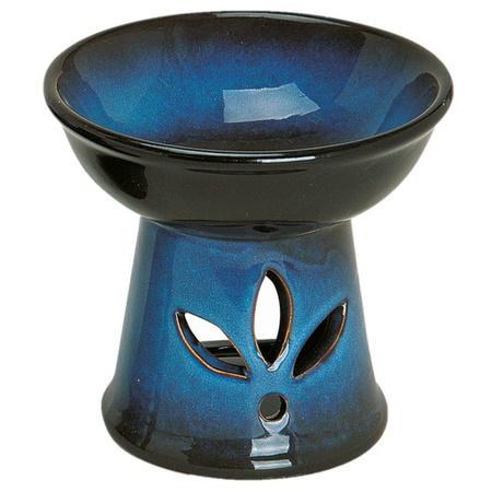 Round ceramic scent burner/oil burner blue 13 cm
