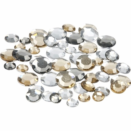 Ronde strass steentjes zilver mix 360 stuks