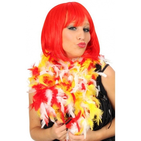 Feather boa red / yellow / white