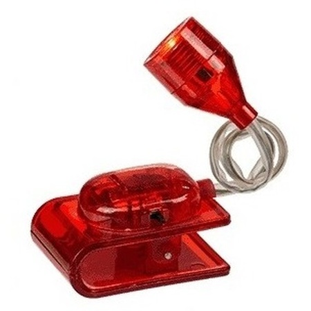 Red reading light on clamp 4 cm