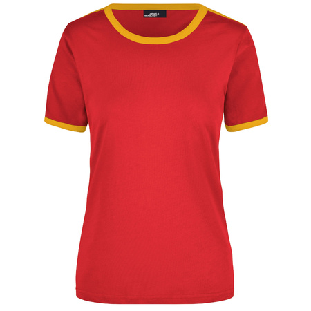 Ladies t-shirt red/yellow