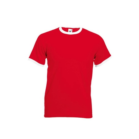 Rood met wit ringer t-shirt