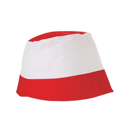 Cotton sun hats red and white for adults