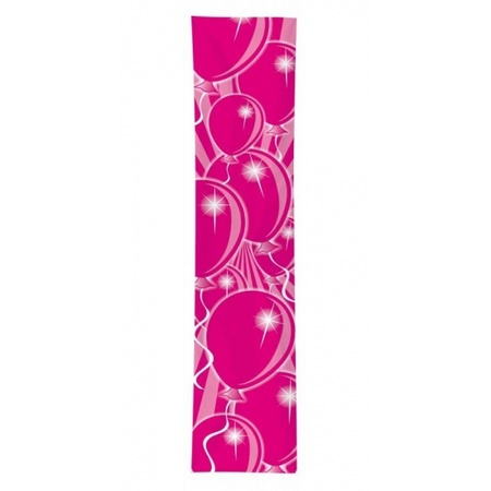 Roze ballonnen banner 60 x 300 cm