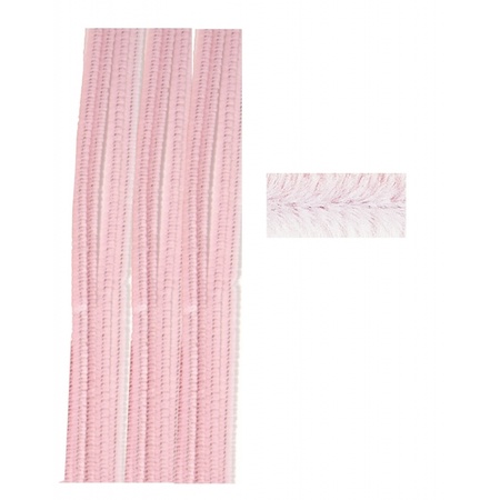 Roze chenilledraad setje van 50 cm - 10x stuks