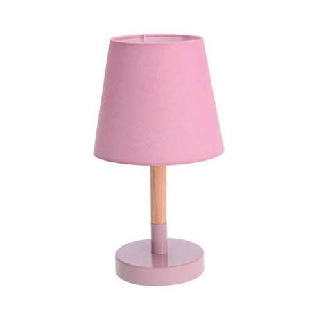 Pink table lamp wood/metal 23 cm
