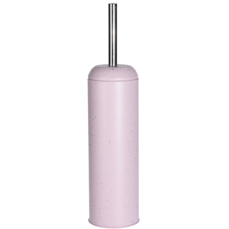 Roze toiletborstel houder met spikkels 40 cm