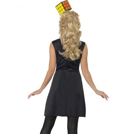 Rubiks kubus jurk met hoed en tas