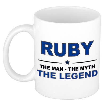 Ruby The man, The myth the legend cadeau koffie mok / thee beker 300 ml