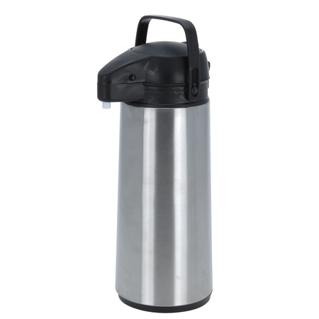 Vacuum flask with pump 1.8 liter stainless steel
