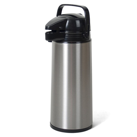 Vacuum flask with pump 1.9 liter stainless steel