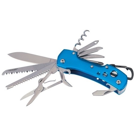 RVS pocket knife blue 12 functions 9,5 cm