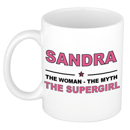 Sandra The woman, The myth the supergirl cadeau koffie mok / thee beker 300 ml