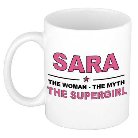 Sara The woman, The myth the supergirl cadeau koffie mok / thee beker 300 ml
