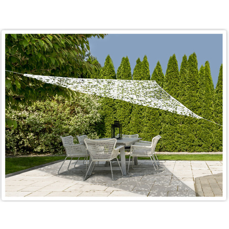 Shade cloth triangle white camouflage 3,6 meter