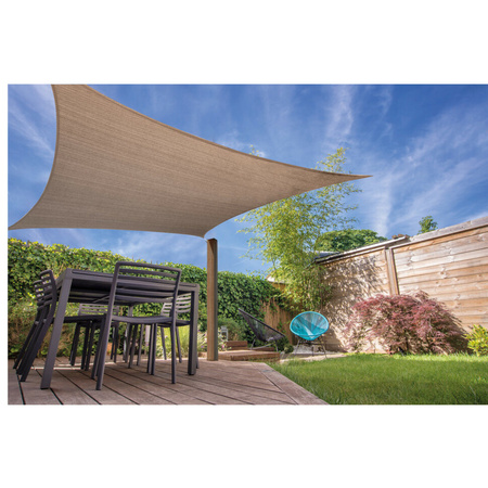 Shade cloth square light brown 3 x 3 meter