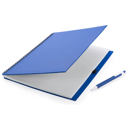 Schetsboek/tekenboek blauw A4 formaat 80 vellen inclusief pen