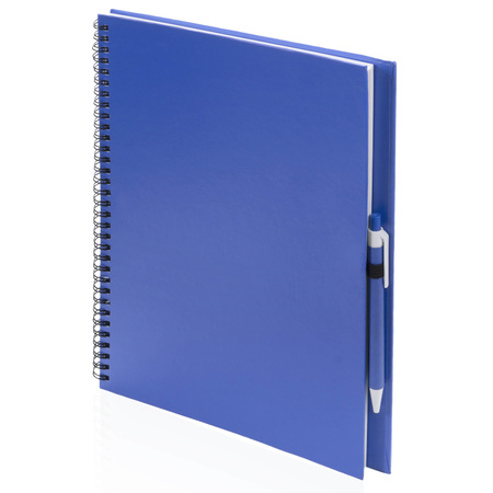 Schetsboek/tekenboek blauw met 50 viltstiften
