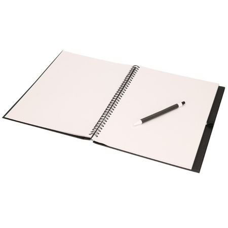 Schetsboek/tekenboek zwart A4 formaat 80 vellen inclusief pen