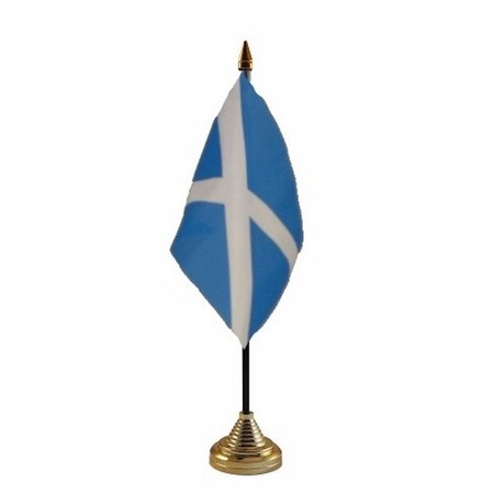 Schotland tafelvlaggetje 10 x 15 cm met standaard