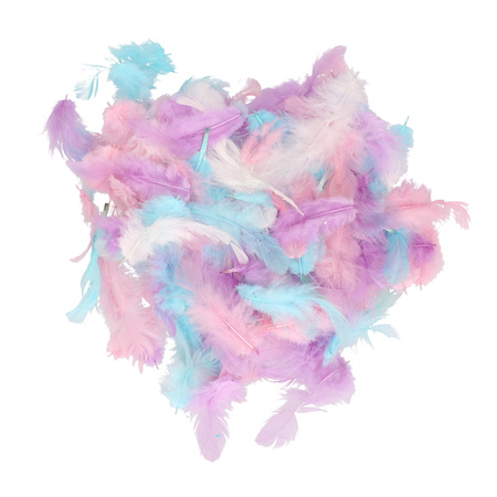 10 grams decoratiom feathers pastel shades